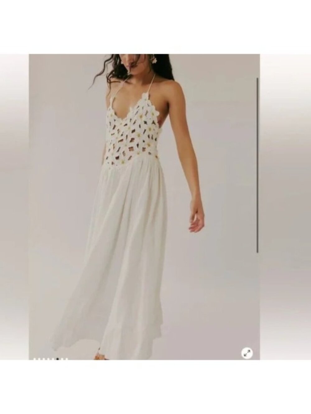 NEW Free People Bali Crochet Maxi Dress Boho Chic Festival Hippie Retro Womens M